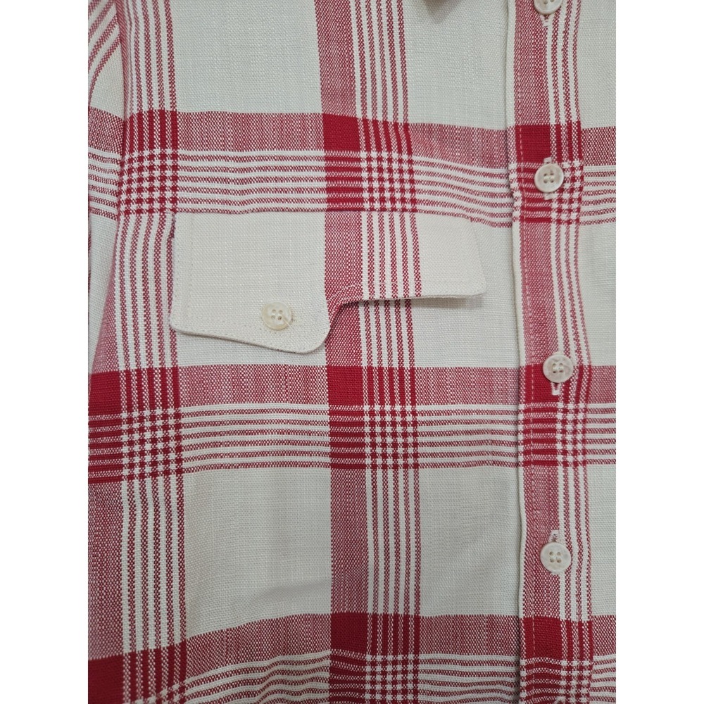 Zara ZW Collection Checked Button Up Shirt Shoulder Pads Red Sz S NWT - Picture 4 of 14